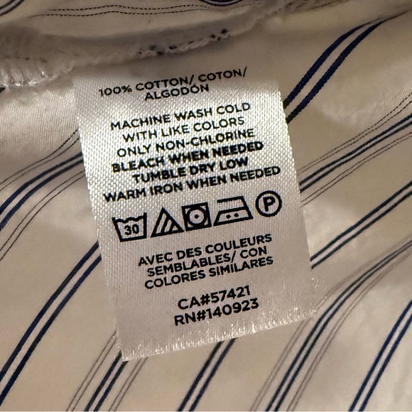 LOFT Navy and White Striped Shirt - Picture 6 of 6